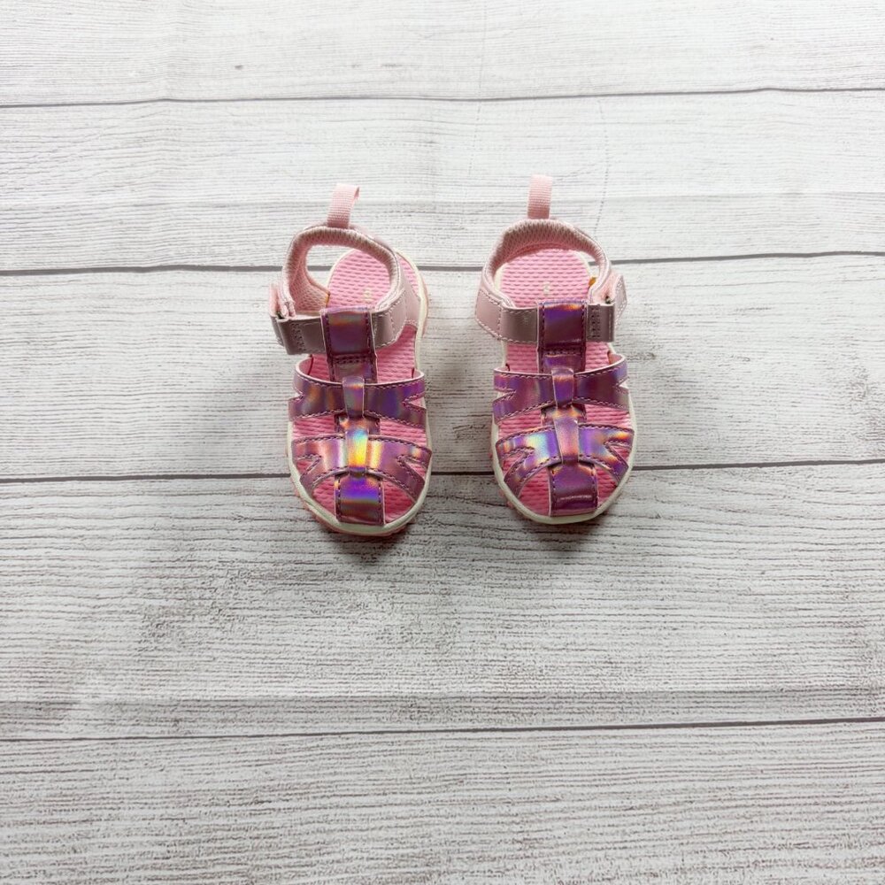 Carter’s Pink Iridescent Sandals Baby Toddler Girl Closed Toe Sandals Summer 5 - Picture 2 of 6